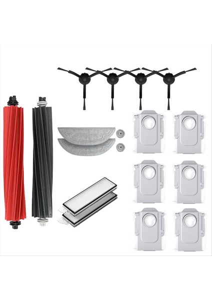 Roborock S8 Maxv Ultra Robot Vakum Temizleyici Aksesuarları Set Mop Bez Vakum Torbaları Yan Fırça Filtresi Değiştirilebilir Set (Yurt Dışından)