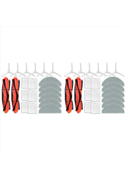 2 Takım Xiaomi Robot Vakum E10 E12 B112 Yedek Parçalar Yan Fırça Hepa Filtre Paspas Bez Yedek Parça Aksesuarları (Yurt Dışından)