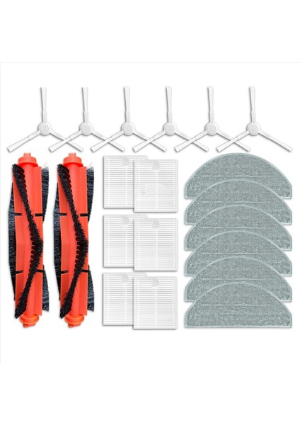 2 Takım Xiaomi Robot Vakum E10 E12 B112 Yedek Parçalar Yan Fırça Hepa Filtre Paspas Bez Yedek Parça Aksesuarları (Yurt Dışından) fiyatları