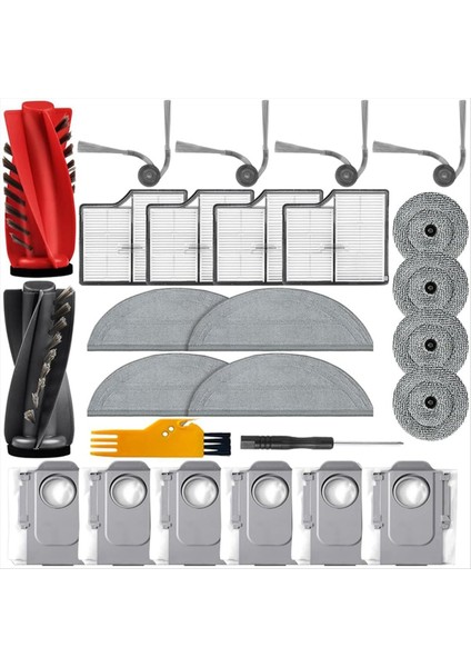 26 Adet Roborock Saros 10/s9 Maxv ULTRA/G30 Elektrikli Süpürge Parçaları Ana Yan Fırça Hepa Filtre Paspas Pedi Toz Torbası (Yurt Dışından)