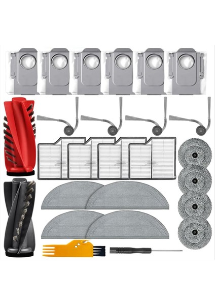 26 Adet Roborock Saros 10/s9 Maxv ULTRA/G30 Elektrikli Süpürge Parçaları Ana Yan Fırça Hepa Filtre Paspas Pedi Toz Torbası (Yurt Dışından) modelleri