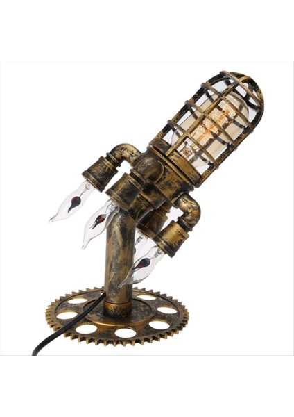 Retro Steampunk Işık Ev Dekorasyon Alev Masaüstü Gece Lambası Abd Fiş Spesifikasyon Masası Gece Lambası Ev (Yurt Dışından)