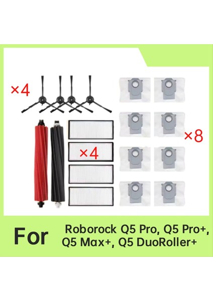 Roborock Q5 Pro Q5 Pro+ Q5 Max+ Q5 Duoroller+ Elektrikli Süpürge Ana Yan Fırça Filtresi Toz Torbaları (Yurt Dışından) fiyatları