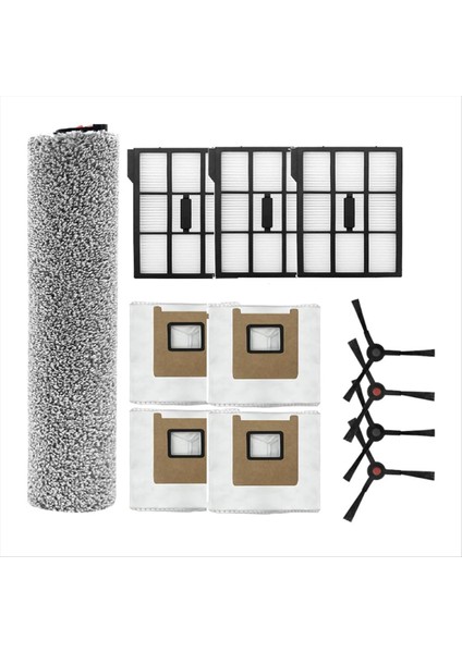 12 Adet Rulo Fırça Yan Fırça Toz Torbası Filtre Eufy E25 OMNI/E28 Omni Robotlu Süpürge Parçası (Yurt Dışından)