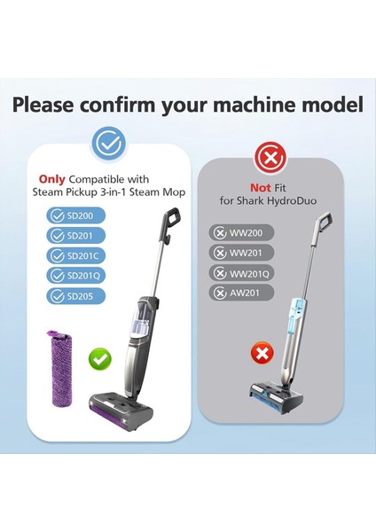 SD201 Köpekbalığı Buhar Alma Için Fırça Rulo 3&#39 Ü 1 Arada Buharlı Paspas SD200 SD201C SD201Q SD205 Modelleri Yedek Parçalar (Yurt Dışından) fırsatları