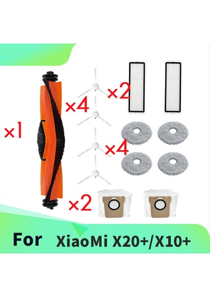 13 Adet Xiaomi X20+/X10+ Süpürme Makinesi Aksesuarları Ana Yan Fırça Paspas Filtresi Toz Torbaları (Yurt Dışından) fırsatları