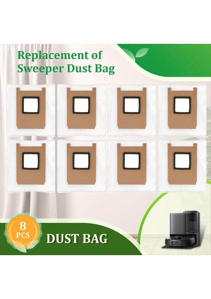 8 Adet Eufy E25 OMNI/E28 Omni Toz Torbaları Yedek Robotlu Süpürge Torbaları (Yurt Dışından) fiyatları