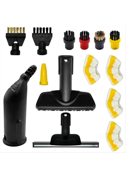 Karcher Için Sc1 Sc2 Sc3 Sc4 Sc5 Buharlı Temizleyici Aksesuarları Yedek Buhar Yuvarlak Fırçalar Memesi Mikrofiber Bezler Seti (Yurt Dışından)