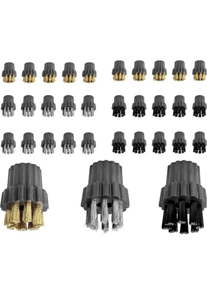 30 Adet Buharlı Temizleyici Fırça Kafası Ekleri M8 Vapur Paspas Küçük Fırçalar Kafaları Vapur Temizleme Yedek Aksesuarlar (Yurt Dışından)