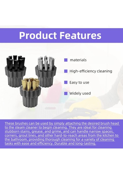 30 Adet Buharlı Temizleyici Fırça Kafası Ekleri M8 Vapur Paspas Küçük Fırçalar Kafaları Vapur Temizleme Yedek Aksesuarlar (Yurt Dışından) fırsatları