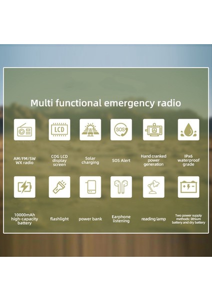 HRD907 Krank Radyosu 10000MAH Acil Radyo Güneş Şarjı Aydınlatma Karartma Acil Durum Kullanımı Için Mobil Taşınabilir Radyo B (Yurt Dışından) modelleri