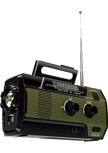 Taşınabilir Acil Durum Radyosu Güneş El Krank Cep Telefonu Şarj Cihazı Radyolar Am/fm LED El Feneri Dış Mekan Kapalı Işık Gece (Yurt Dışından)