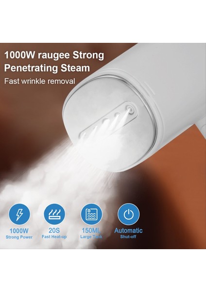 Giysiler Için El Vapurları 1000W Katlanabilir Seyahat Vapuru Taşınabilir El Demiri ile 150ML Su Deposu Ev Seyahat Için(Ab) (Yurt Dışından) fırsatları