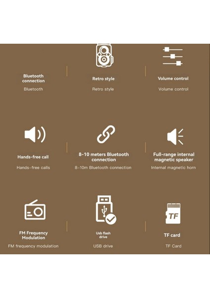 Taşınabilir Seyirci Ses Kutusu Bluetooth Hoparlör Retro Açık Radyo Kablosuz Bağlantı Vintage Stil Müzik Çalar (Yurt Dışından) fiyatları