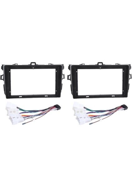 2 Takım 9 Inç Araç DVD Oynatıcı Çerçeve Ses Dash Trim Kitleri Paneli Radyo Oynatıcı Ekranı 2 Din Toyota Corolla 2007-2013 Için (Yurt Dışından)