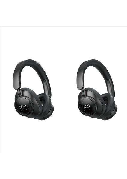 2x Kablosuz Kulaklık Mikrofonlu Kulaklık Katlanabilir Kulak Üstü Bluetooth 5 3 Kulaklık Desteği Tf Kart Fm Radyo Siyah (Yurt Dışından)
