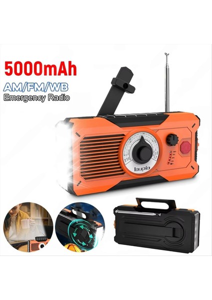 Güneş El Krank Radyosu 5000MAH Am/fm/wb Hava Durumu Radyosu Power Bank Sos Alarm Acil Durum Feneri Okuma Lambası (Yurt Dışından) fiyatları