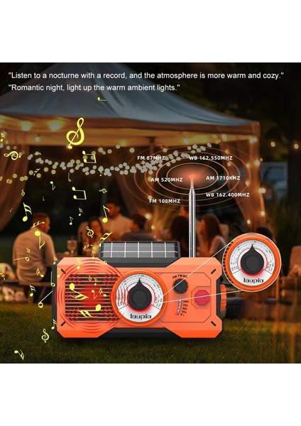 Güneş El Krank Radyosu 5000MAH Am/fm/wb Hava Durumu Radyosu Power Bank Sos Alarm Acil Durum Feneri Okuma Lambası (Yurt Dışından) fırsatları