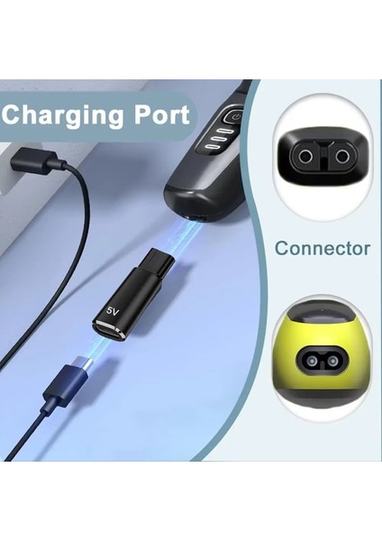 5 V Tip-C Tıraş Makinesi Adaptörü Şarj Dönüştürücü Philips Norelco Tek Bıçak QP2724 QP2834 QP1324 MG5910 MG7910 MG9510 Siyah (Yurt Dışından) fırsatları