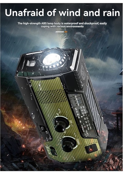 Taşınabilir Acil Durum Radyosu Güneş El Krank Cep Telefonu Şarj Cihazı Radyolar Am/fm LED El Feneri Dış Mekan Kapalı Işık Gece (Yurt Dışından) fırsatları