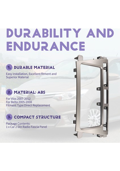 Araba 2 Din Radyo Fasya Paneli Ses DVD Navigasyon Stereo Montaj Çerçevesi Toyota Vios Yaris Sedan Belta (Yurt Dışından) indirimleri