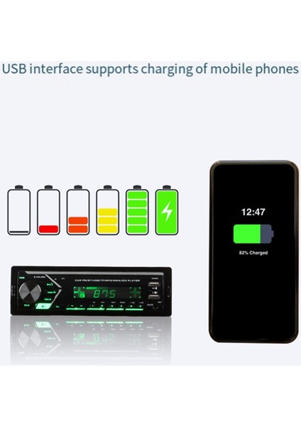 Araba Radyo Mp3 Bluetooth Aux Tf Kart USB Desteği Telefon Şarj Fm Radyo Ses Eq Stereo Ses Multimedya Oynatıcı (Yurt Dışından) fiyatları