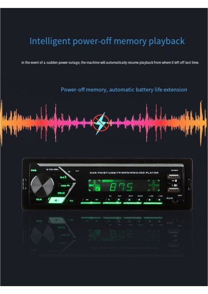 Araba Radyo Mp3 Bluetooth Aux Tf Kart USB Desteği Telefon Şarj Fm Radyo Ses Eq Stereo Ses Multimedya Oynatıcı (Yurt Dışından) fırsatları