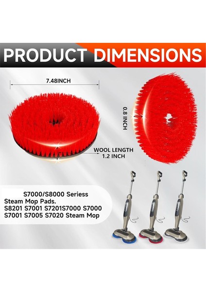 2 Adet S7001 Yükseltilmiş Paspas Pedi Yedek Fırça Kafaları Köpekbalığı Buharlı Paspas Pedleri Köpekbalığı S8201/S7000SERIES Temizleme Fırçası (Yurt Dışından) modelleri