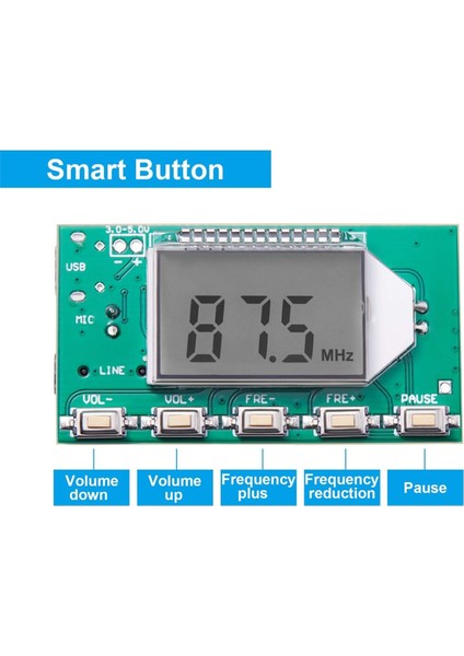 Dijital Fm Verici Modülü Stereo Kablosuz Mikrofon Kartı Frekans Modülasyonu LCD Ekran Hattı/usb/mikrofon Girişi (Yurt Dışından) modelleri