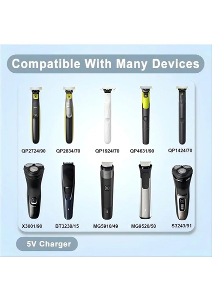 5 V Tip-C Tıraş Makinesi Adaptörü Şarj Dönüştürücü Philips Için Tek Bıçak QP2724 QP2834 QP4530 QP1924 QP1324 Tıraş Makinesi Gri (Yurt Dışından) indirimleri