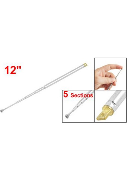 6 Adet 307MM 12 Inç 5 Bölüm Teleskopik Anten Fm Radyo Tv Için Uzaktan Anten (Yurt Dışından) modelleri
