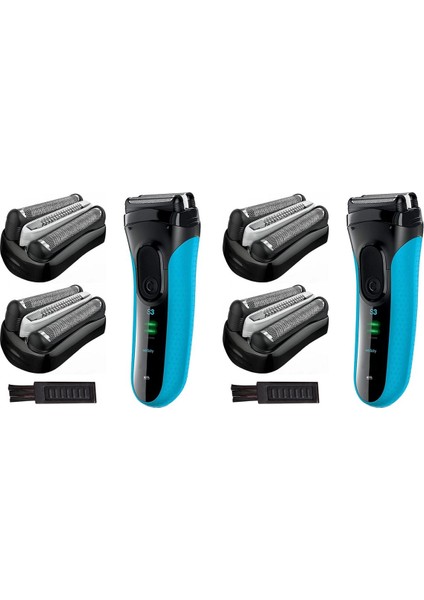 4x Serisi 3 Yedek Kafa 32B Braun Proskin Elektrikli Tıraş Makinesi S3 Islak ve Kuru Yedek Kafa 3040S 310S 340S-4 (Yurt Dışından)
