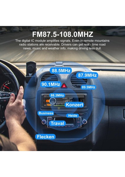 Tek Din Araba Stereo Bluetooth Fm Eller Serbest Arama Araba Radyo ile Usb/aux/sd/mp3 Çalar Araç Ses Stereo Alıcısı (Yurt Dışından) fırsatları