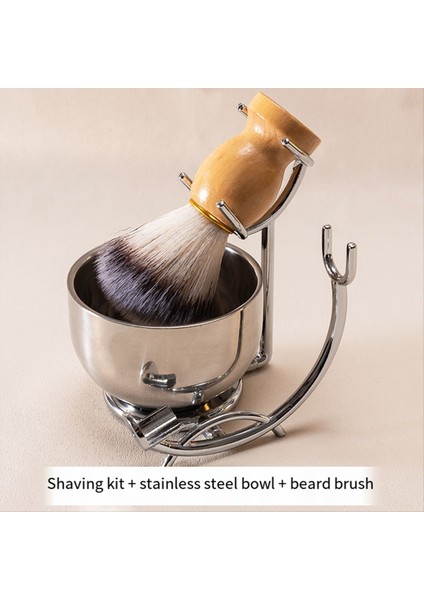 Siyah Çift Katmanlı Paslanmaz Çelik Tıraş Sabunu Kase ve Tıraş Fırçası ile Tıraş Fırçası Tutucu Doğal Ahşap Sap (Yurt Dışından) modelleri