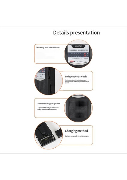 Taşınabilir Mini Radyo Am/fm Çift Band Retro Dünya Alıcı Teleskopik Antenli Açık Hava Acil Kullanım Için Ideal (Yurt Dışından) fiyatları