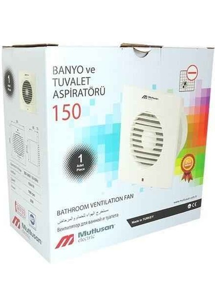 150 mm Banyo Aspiratörü Beyaz Renk Zarif Görünüm İç Mekan Kullanımı indirimleri