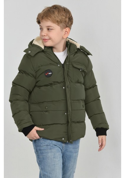 Kışlık Yoğun Şişme Elyaf Dolum Kapüşonlu Kalın Su Geçirmez Erkek Çocuk Mont indirimleri