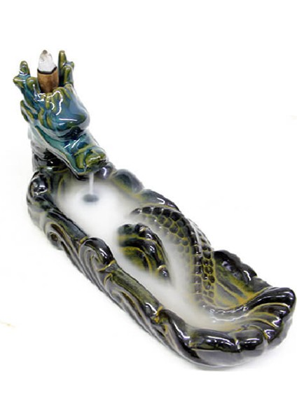 Ejderha Tasarım Mix Renkli Geri Akışkanlı Seramik Tütsülük