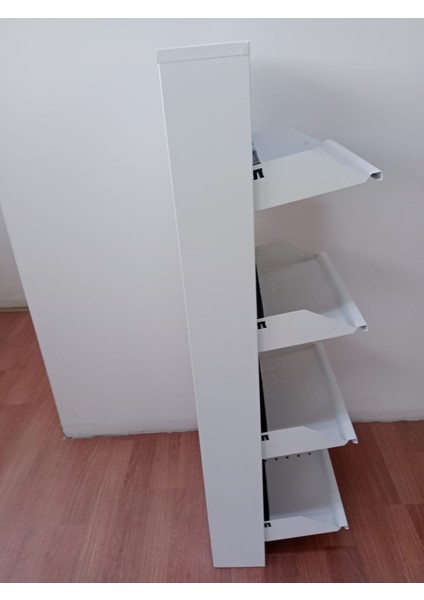 4 Gözlü (Kapaklı) Metal Ayakkabılık Delikli Beyaz fırsatları