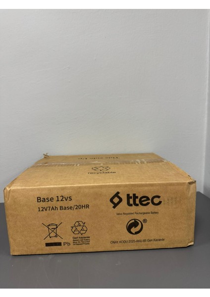 12V 7AH Bakımsız Kuru Akü 8 Adet (1 Koli) indirimleri