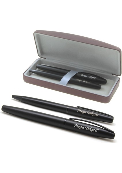 Mavi Mürekkep Isme Özel Roller Tükenmez Kalem Seti