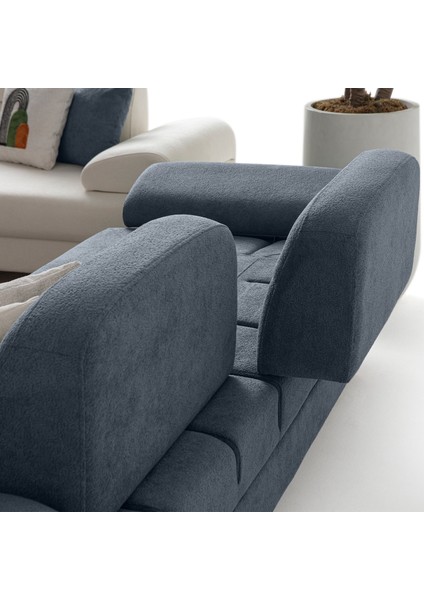 Lizbon Yataklı Sandıklı Üçlü Koltuk Mavi