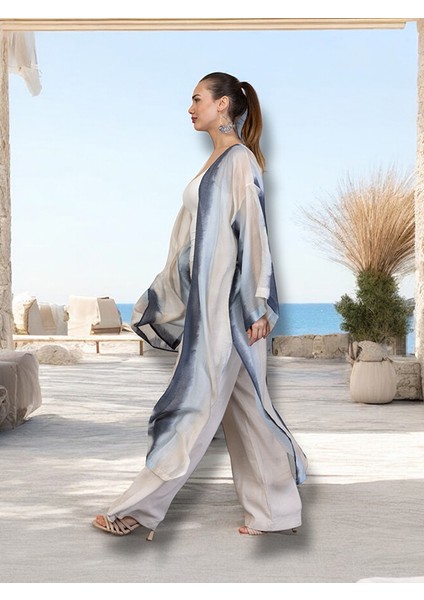 Batik Desenli Bambu Vual Yazlık Plaj ve Günlük Şıklık Kimono Kaftan Pareo fiyatları