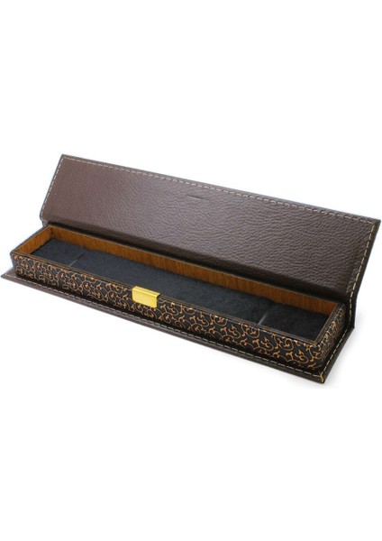 Kahverengi Deri ve Ahşap Bileşim Şık Tesbih Kutusu fiyatları