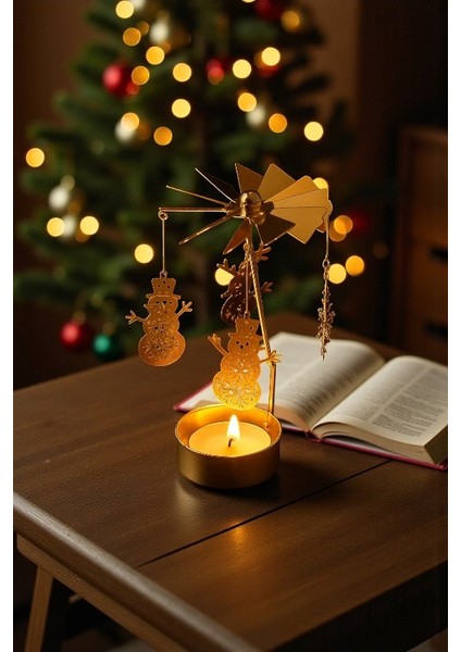 Dönen Kardan Adam Mumluk ve Dokunmatik LED Lamba 2’li Dekor Seti fiyatları