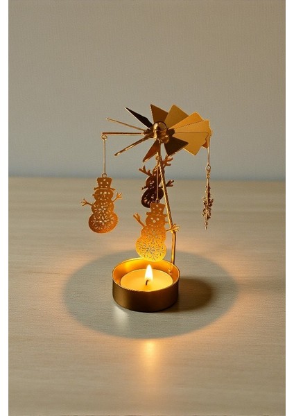 Dönen Kardan Adam Mumluk ve Dokunmatik LED Lamba 2’li Dekor Seti modelleri