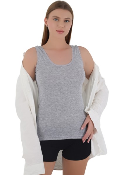 Kadın 1'li Ribana Kumaşlı Kalın Askılı Atlet