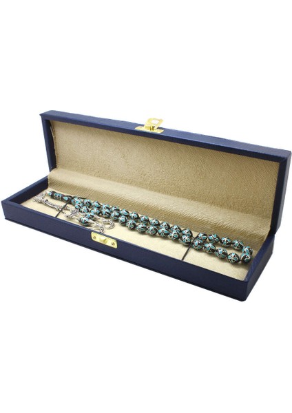 Lacivert Deri Içi Astarlı Elegance Tesbih Kutusu modelleri