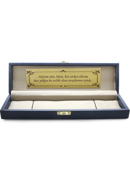 Lacivert Deri Içi Astarlı Elegance Tesbih Kutusu fırsatları