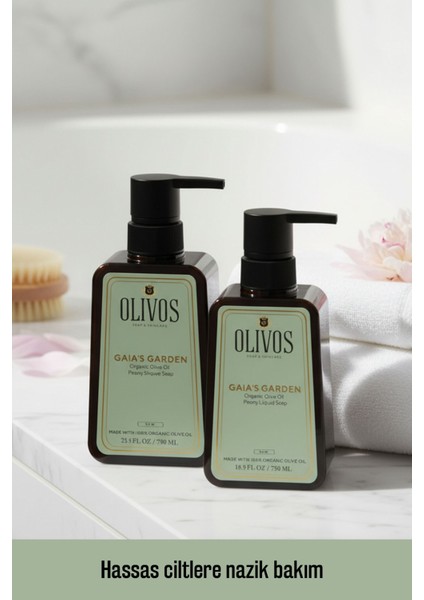 Gaia’s Garden Şakayık Bakım Seti | Zeytinyağlı Parabensiz Duş Jeli + Sıvı Sabun (1250 Ml) modelleri